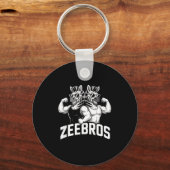 Zeebros Cute Zebra Duo Design For Zebros Lovers  Sleutelhanger (Voorkant)