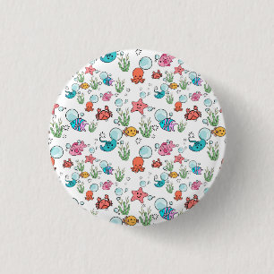 Zeecreatuur cadeau, zeecreatuur ronde button 3,2 cm