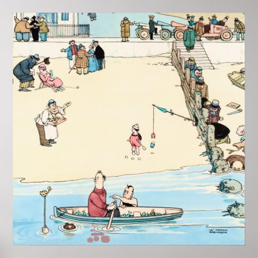 “Zeecrime” door W Heath Robinson Poster (Voorkant)