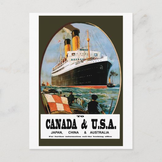 Zeecruiseschip naar Canada en de VS Briefkaart (Voorkant)