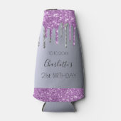 Zeedagige paarse glitterglansglansglans flesjeskoeler (Voorkant)