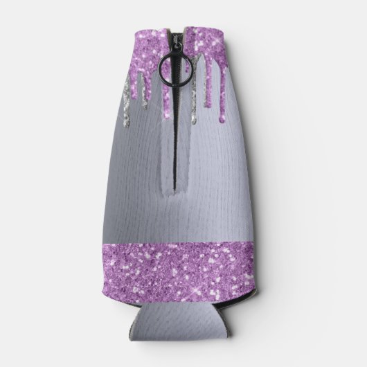 Zeedagige paarse glitterglansglansglans flesjeskoeler (Achterkant)