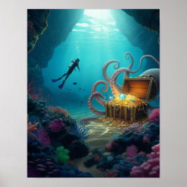 Zeedier bewaakt schat poster