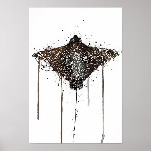 Zeedier wandkunst afdruk 'Pijlstaartrog' Poster (Voorkant)