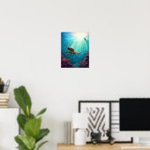 Zeedier ziet een duiker poster (Thuiskantoor)