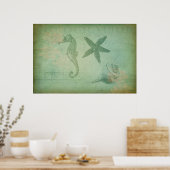 zeedieren en zeeschelpen poster (Keuken)