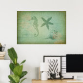  zeedieren en zeeschelpen poster (Thuiskantoor)