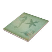 zeedieren en zeeschelpen tegeltje (Zijkant)