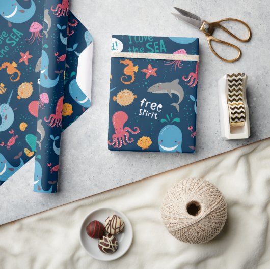 Zeedieren Inpakpapier (Crafts)