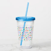 Zeedieren met patronen acryl drinkbeker (Achterkant)