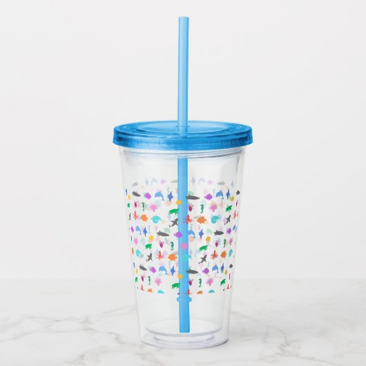Zeedieren met patronen acryl drinkbeker (Voorkant)