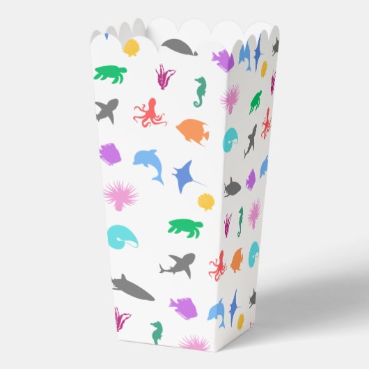 Zeedieren met patronen bedankdoosjes (Achterkant)