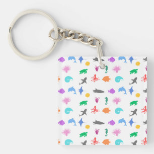 Zeedieren met patronen sleutelhanger