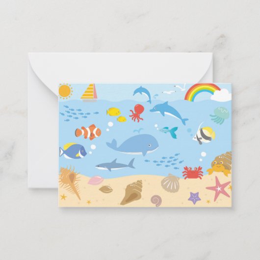 Zeedieren Notitiekaartje (Voorkant)