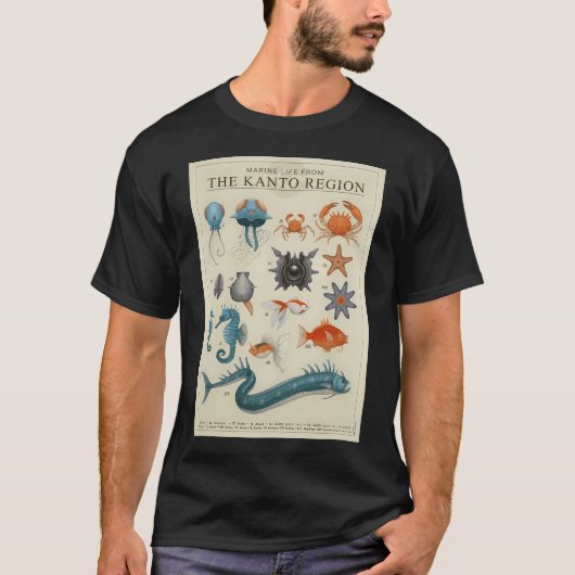 Zeedieren uit Kanto T-shirt (Voorkant)