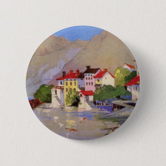 zeedorp Italië Toerisme Ronde Button 5,7 Cm (Voorkant)