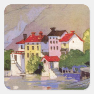 zeedorp Italië Toerisme Vierkante Sticker