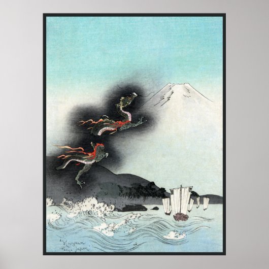 Zeedraak naar Mt. Fuji Japan Poster (Voorkant)