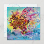 ZEEDRAGON blauw paars violet zwart geel Kaart (Voorkant / Achterkant)