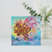 ZEEDRAGON blauw paars violet zwart geel Kaart (Staand voorkant)