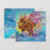 ZEEDRAGON blauw paars violet zwart geel Kaart (Voorkant / Achterkant)