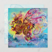 ZEEDRAGON blauw paars violet zwart geel Kaart (Voorkant / Achterkant)