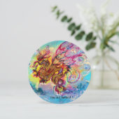 ZEEDRAGON blauw paars zwart geel Kaart (Staand voorkant)