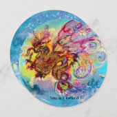 ZEEDRAGON blauw paars zwart geel Kaart (Voorkant / Achterkant)