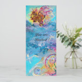 ZEEDRAGON blauw paars zwart geel Kaart (Staand voorkant)