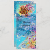 ZEEDRAGON blauw paars zwart geel Kaart (Voorkant / Achterkant)