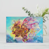 ZEEDRAGON blauw paars zwart geel Kaart (Staand voorkant)