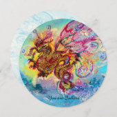 ZEEDRAGON blauw paars zwart geel Kaart (Voorkant / Achterkant)