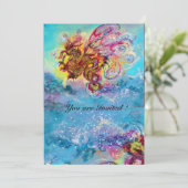 ZEEDRAGON blauw violet paars zwart geel Kaart (Staand voorkant)