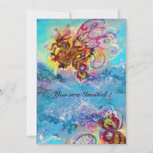 ZEEDRAGON blauw violet paars zwart geel Kaart