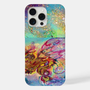 ZEEDRAGON IN GOUD BLAUWE FONKELINGEN iPhone 15 PRO MAX CASE