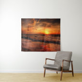 Zeedringende Oranje zonnewandtapijten Wandkleed (In Situ (horizontaal))