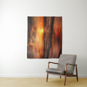 Zeedringende Oranje zonnewandtapijten Wandkleed (In situ)