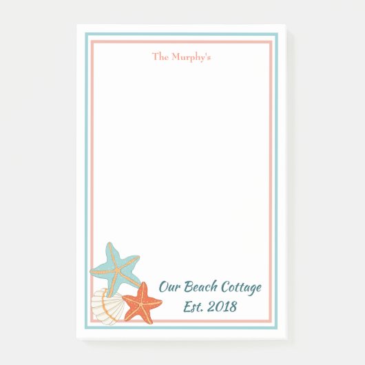 Zeeduivel en Zee schelp Post-it® Notes (Voorkant)