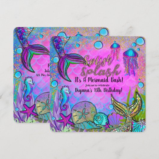 Zeeduivel en zeeluiken onder de Birthday-Zee Kaart (Voorkant / Achterkant)