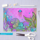 Zeeduivel en zeeluiken onder de Birthday-Zee Tissuepapier (Craft)