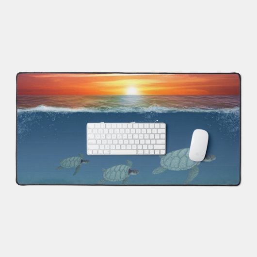 Zeeduivel- en zwemschildpadden van zee bureaumat (Keyboard & Muis)