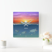 Zeeduivel- en zwemschildpadden van zee vierkante klok (Huis)