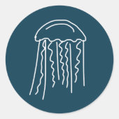 Zeeduivel in water ronde sticker (Voorkant)