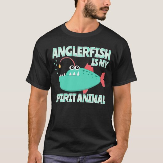 Zeeduivel is Mijn Geestdier Grappige Cartoon T-shirt (Voorkant)