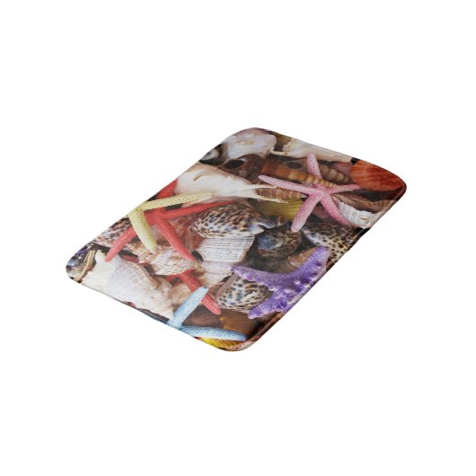 Zeeduivel, kleurrijke schelp badmat (Gekanteld)