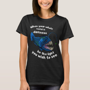 Zeeduivel Licht Duisternis inspirerende vis Cla T-shirt