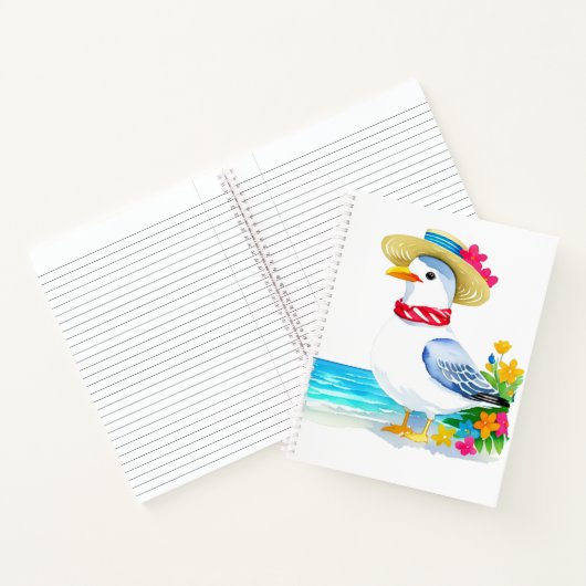 Zeeduivel met pet en sjaal notitieboek (Binnen)