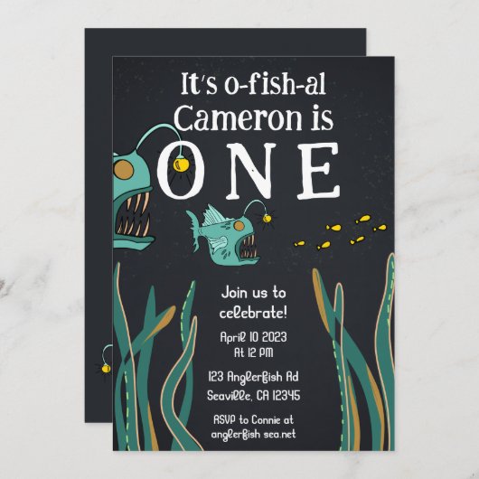 Zeeduivel Zee eerste verjaardag Kaart (Voorkant / Achterkant)