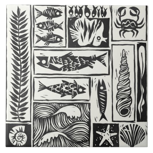 Zeeduivende badkamertegel tegeltje (Voorkant)