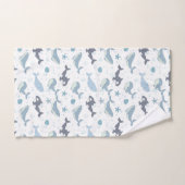 Zeedwalvispatroon met zeester, schelp, zeepbel b bad handdoek (Handdoek)